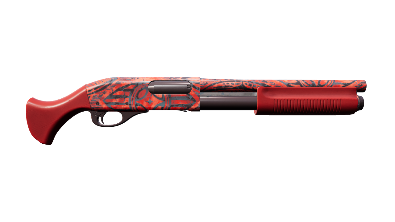 Back view of Sawed-Off | Crimson Batik