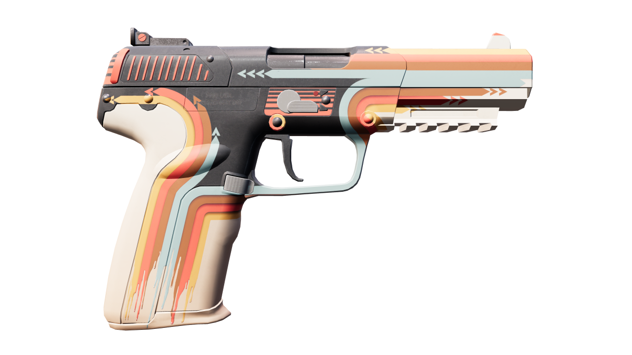 Back view of Five-SeveN | Retrobution