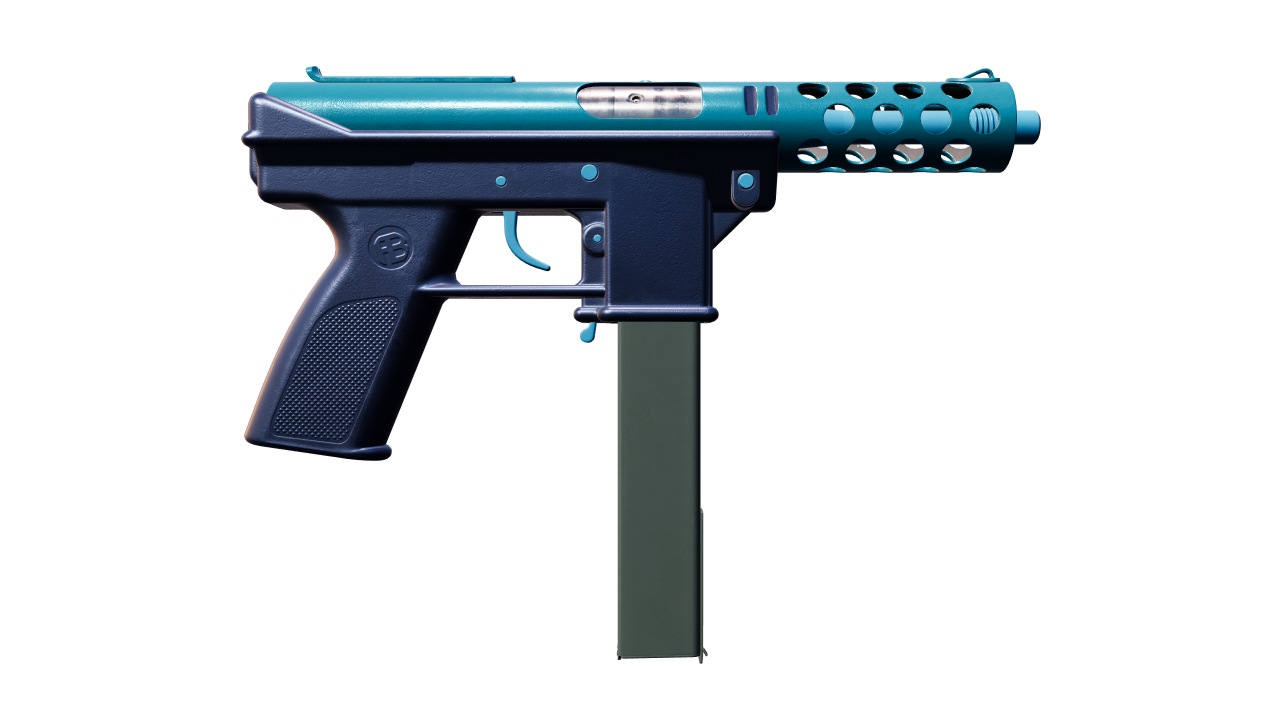 Back view of Tec-9 | Blue Blast