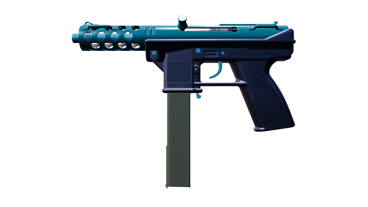 Front view of Tec-9 | Blue Blast
