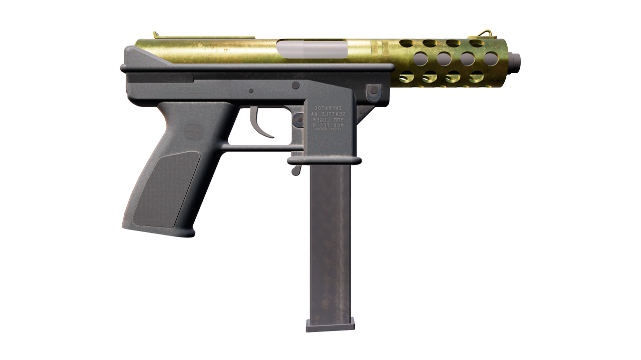Back view of Tec-9 | Brass