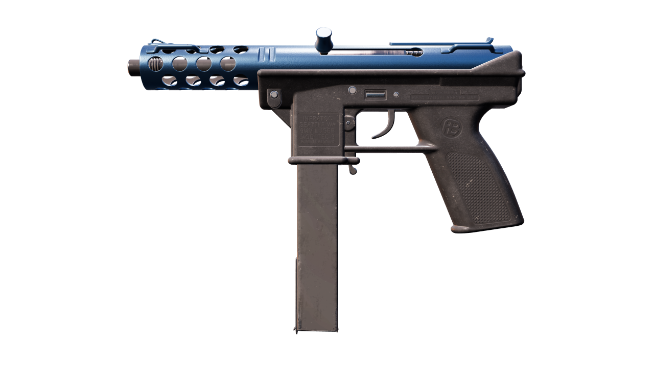 Front view of Tec-9 | Blue Titanium