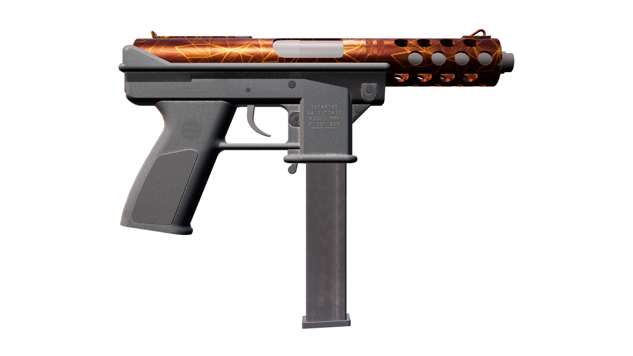 Back view of Tec-9 | Red Quartz