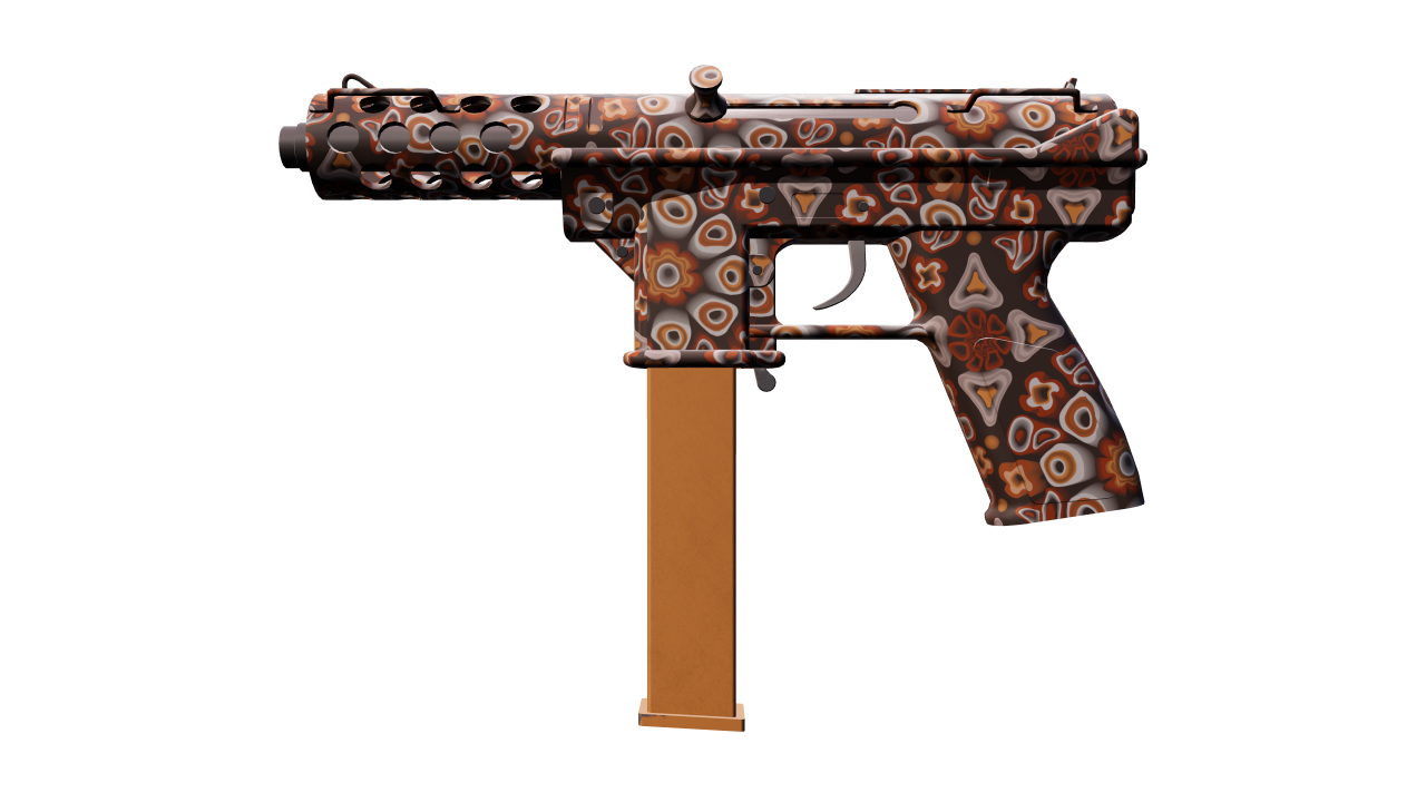 Front view of Tec-9 | Orange Murano