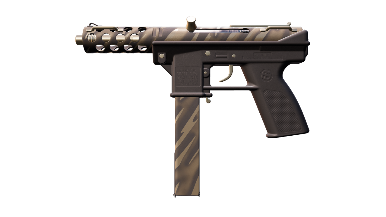 Front view of Tec-9 | Tiger Stencil