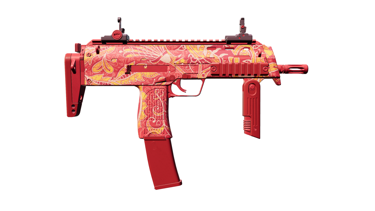 Back view of MP7 | Coral Paisley