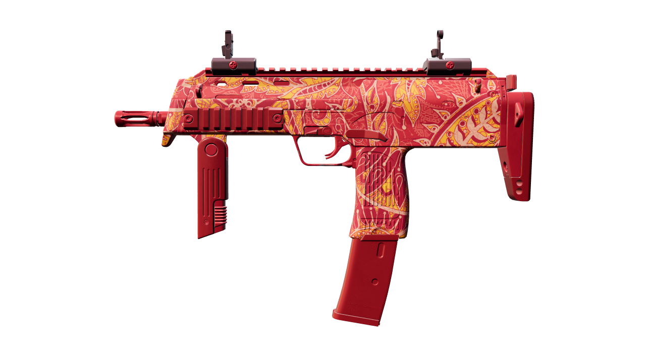 Front view of MP7 | Coral Paisley
