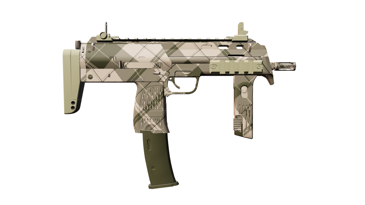 Back view of MP7 | Olive Plaid