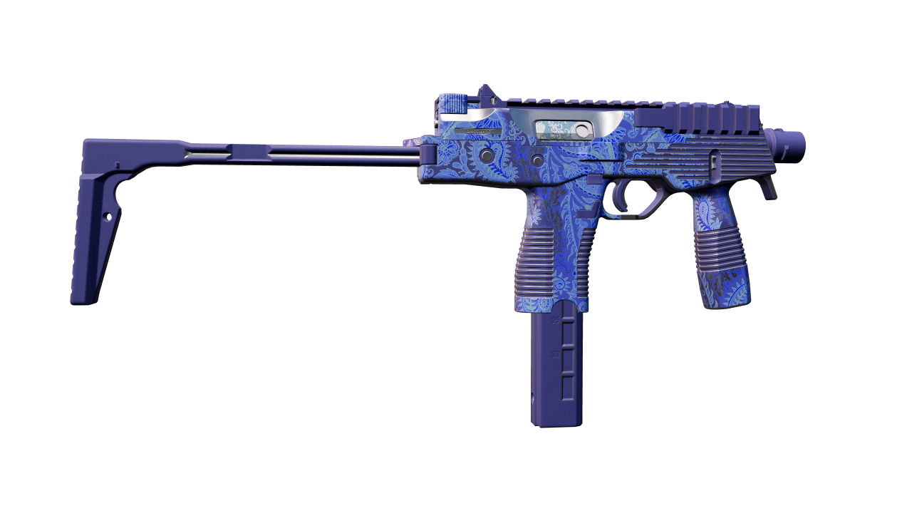 Back view of MP9 | Cobalt Paisley