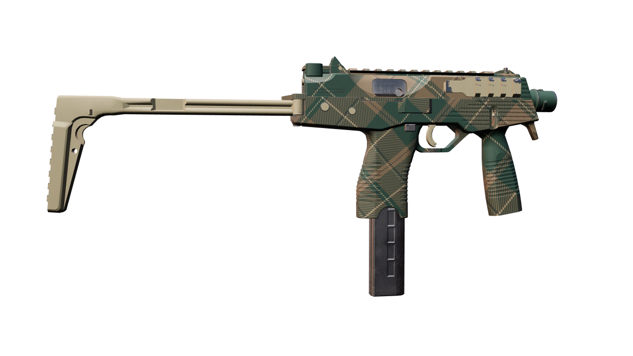 Back view of MP9 | Green Plaid
