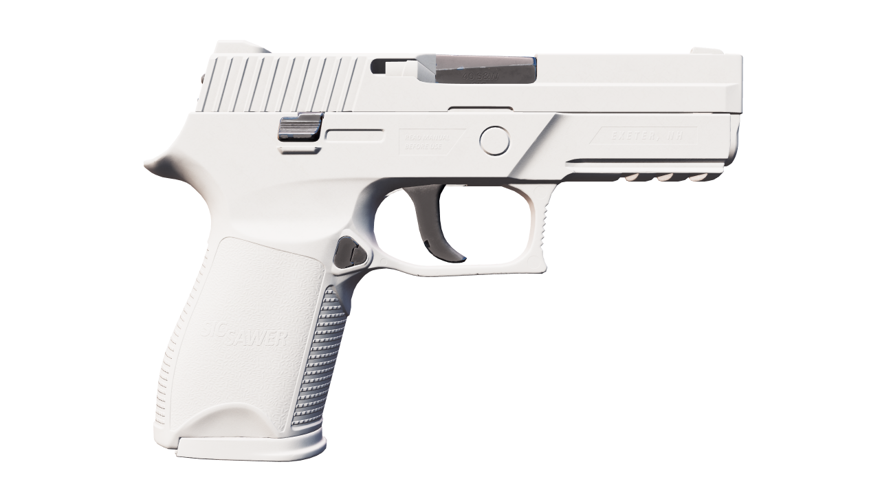 Back view of P250 | Whiteout
