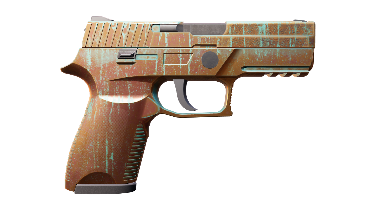 Back view of P250 | Verdigris