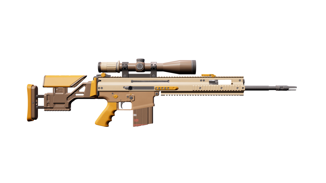 Back view of SCAR-20 | Short Ochre