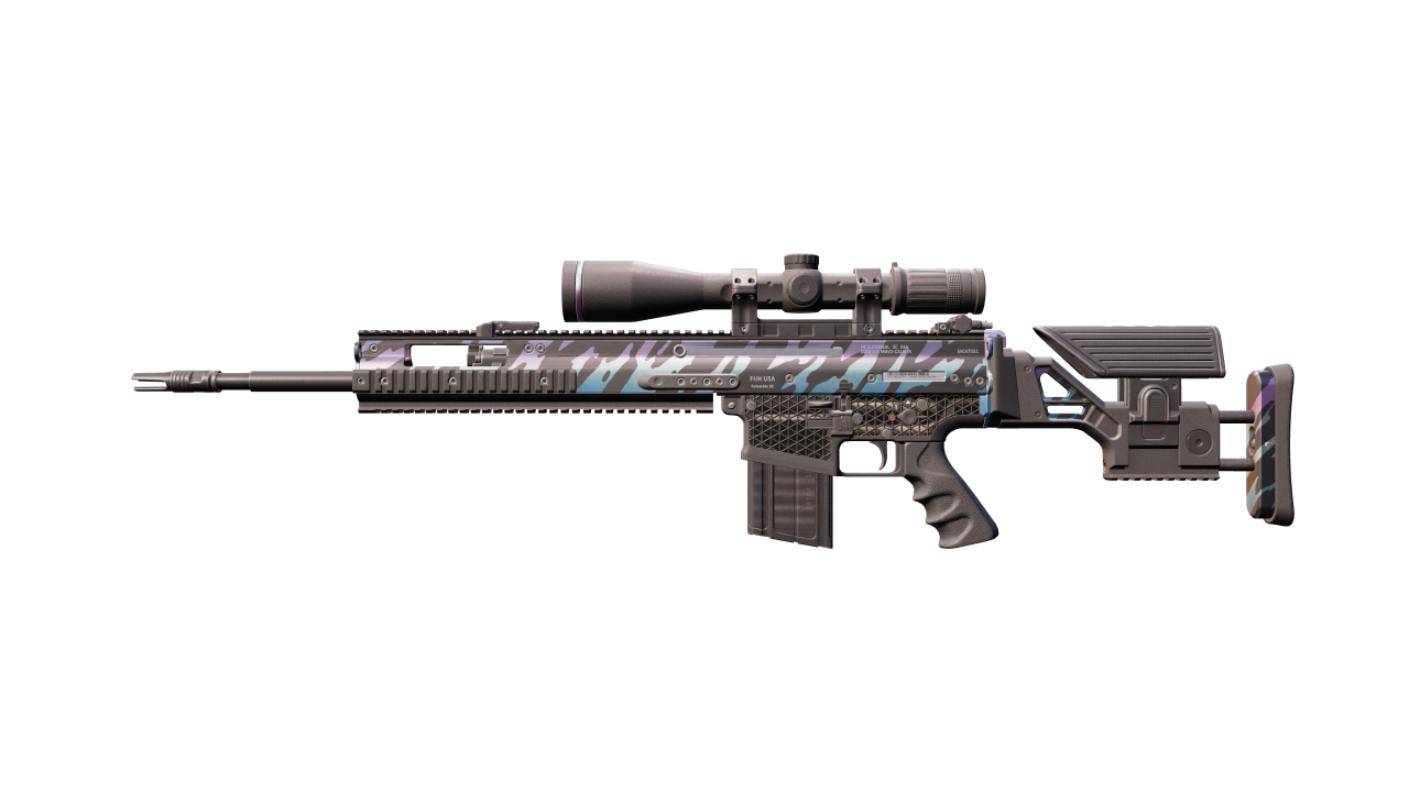 Front view of SCAR-20 | Caged
