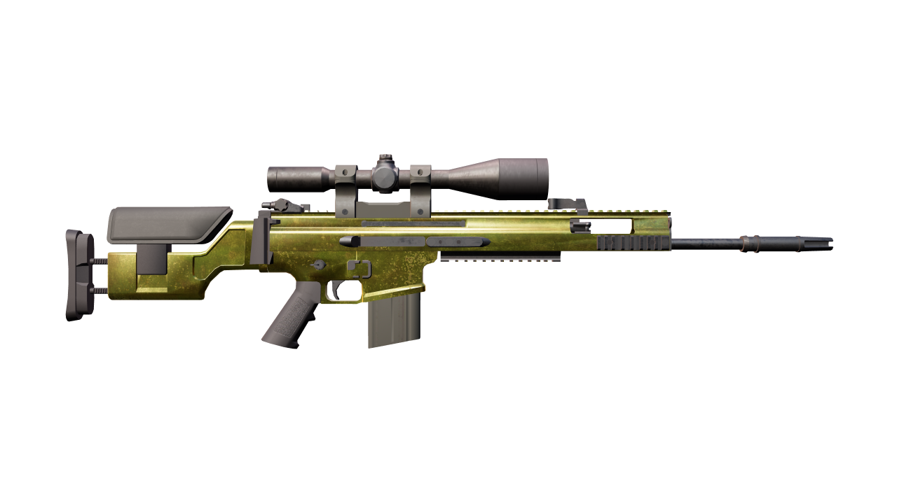 Back view of SCAR-20 | Brass