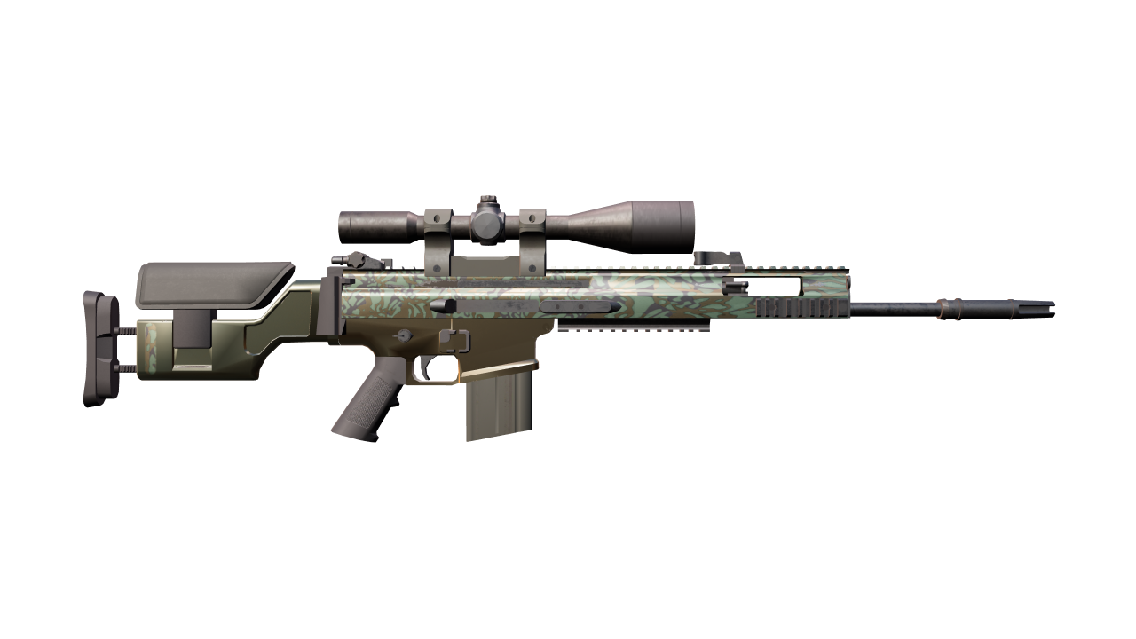 Back view of SCAR-20 | Army Sheen
