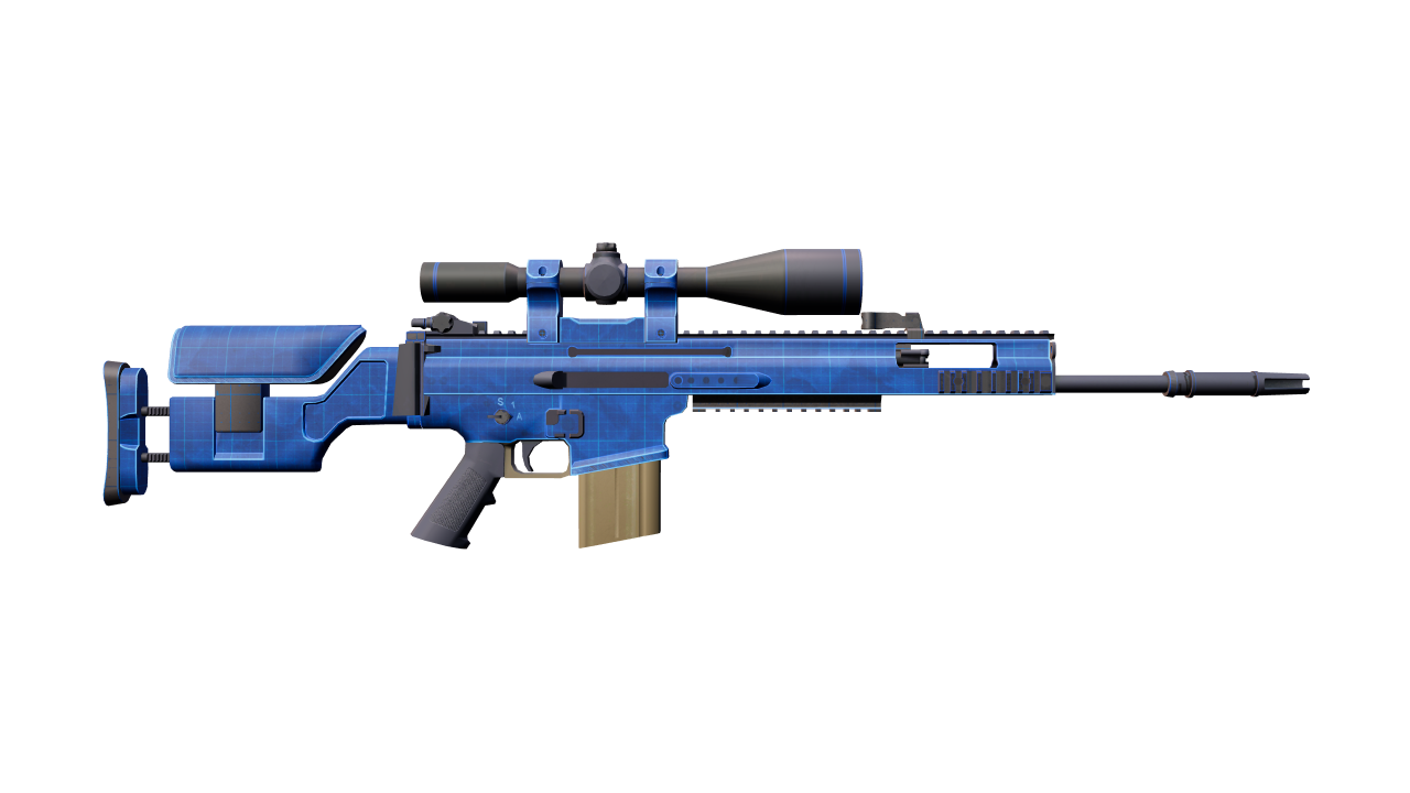 Back view of SCAR-20 | Blueprint