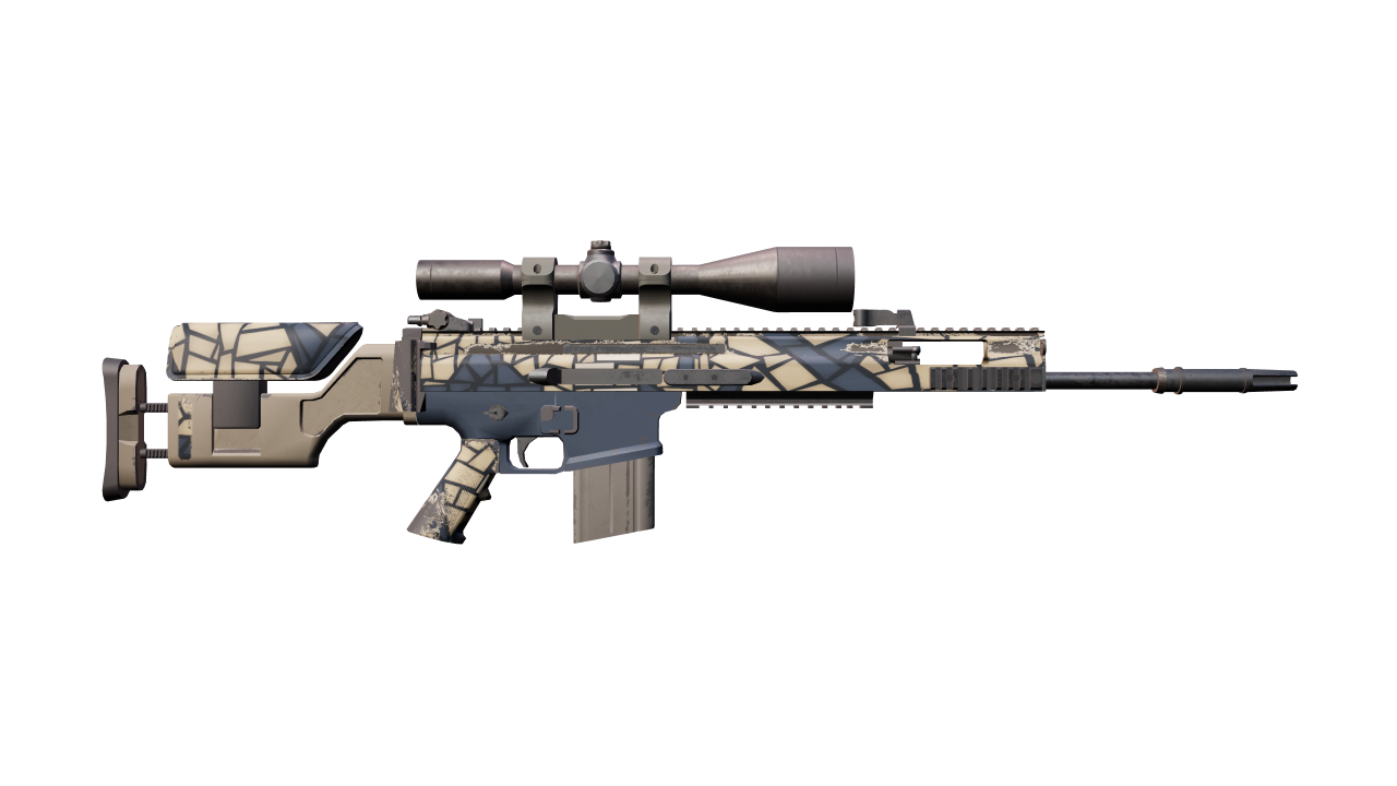 Back view of SCAR-20 | Stone Mosaico