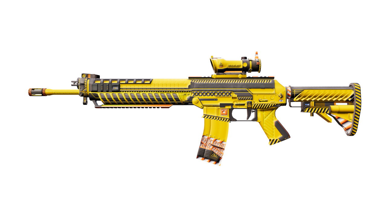 Front view of SG 553 | Hazard Pay