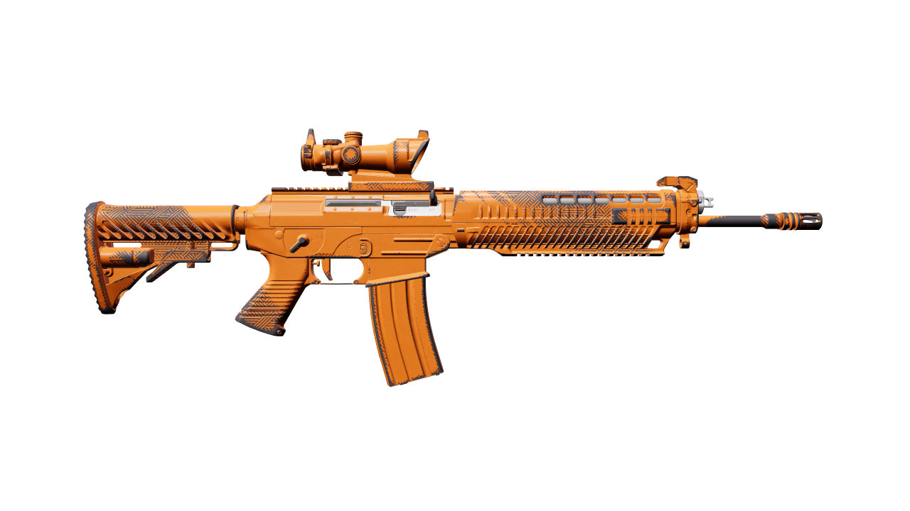 Back view of SG 553 | Basket Halftone