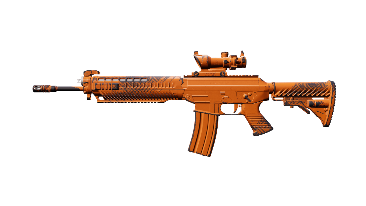 Front view of SG 553 | Basket Halftone