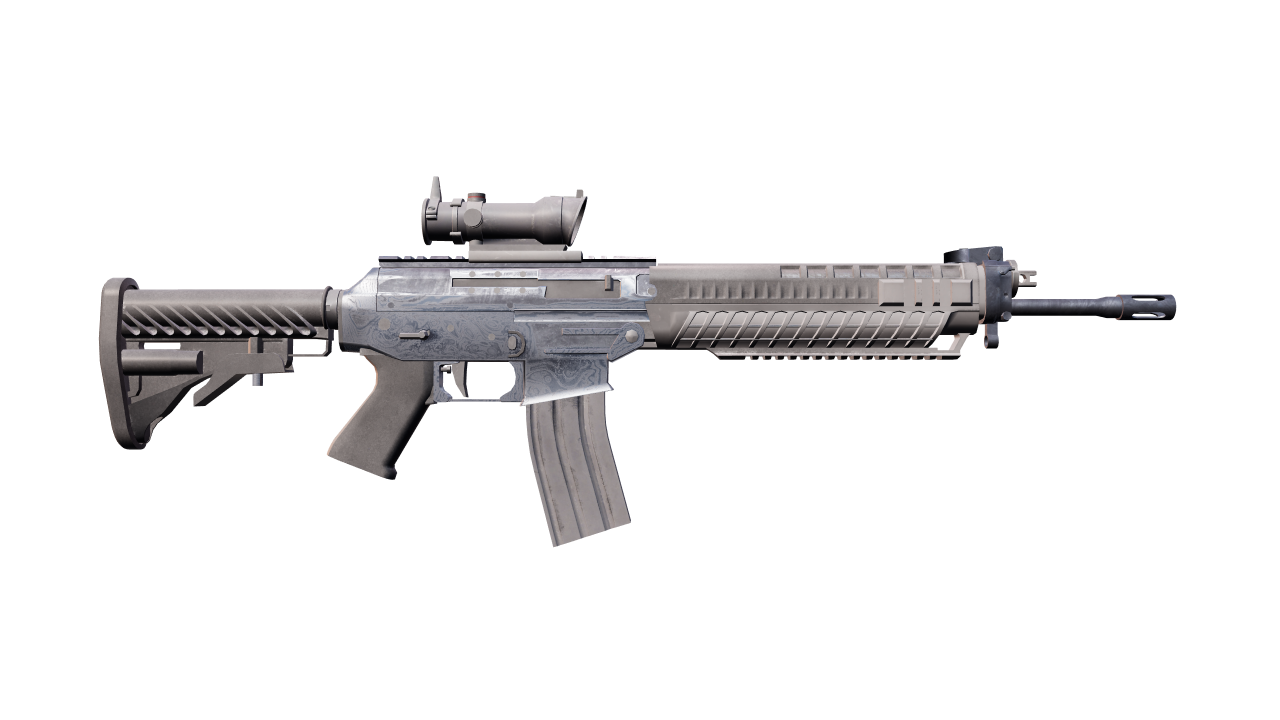 Back view of SG 553 | Damascus Steel