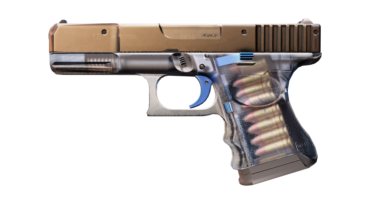 Front view of Glock-18 | Clear Polymer