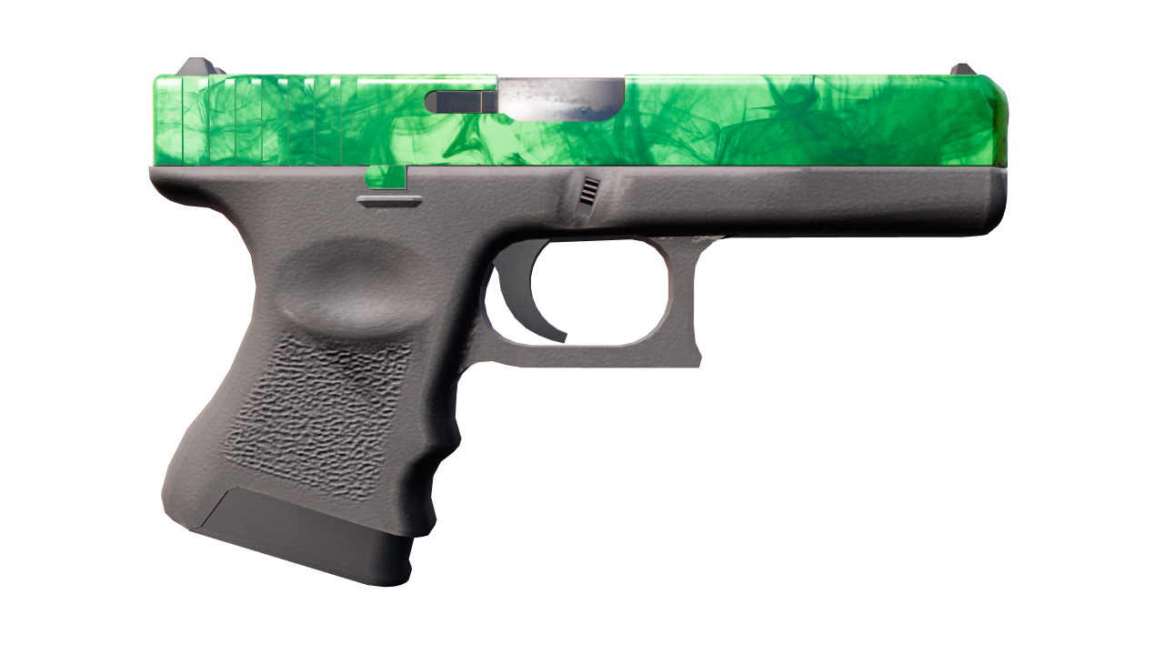 Back view of Glock-18 | Gamma Doppler | Emerald