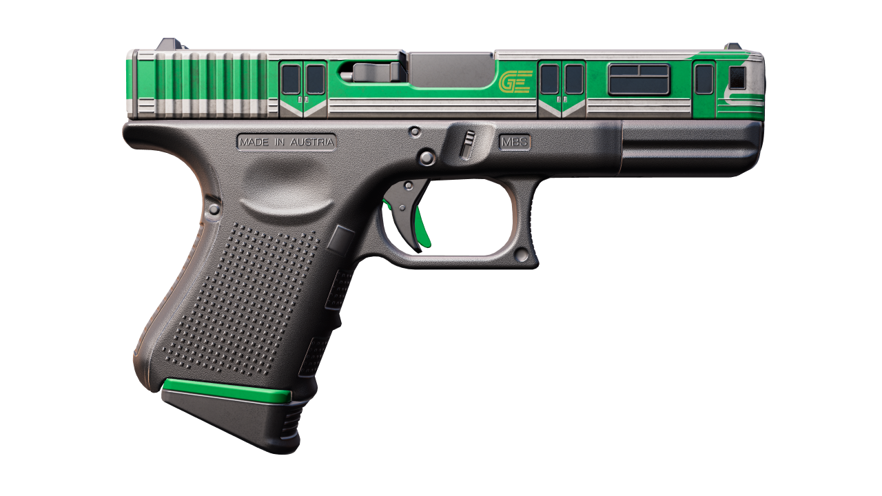 Back view of Glock-18 | Green Line