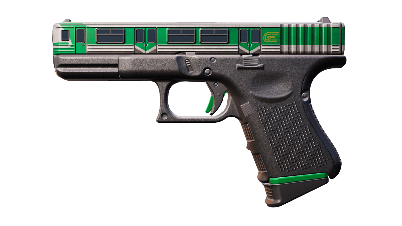 Front view of Glock-18 | Green Line