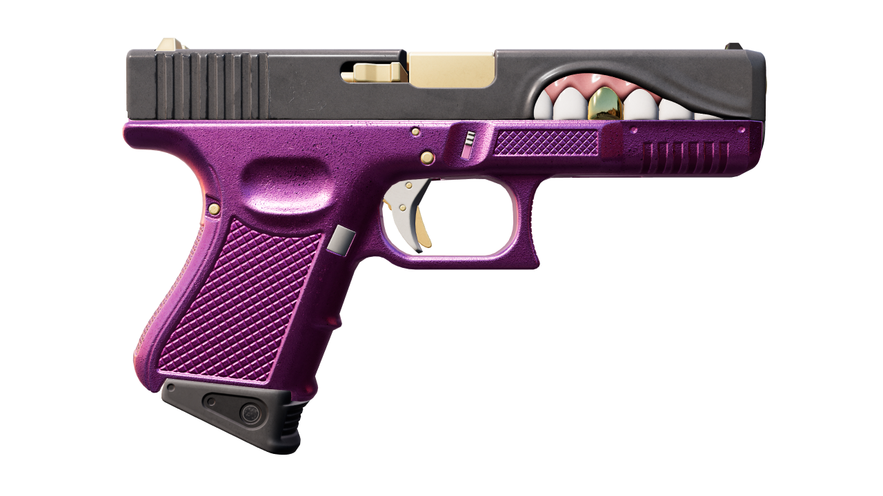 Back view of Glock-18 | Gold Toof
