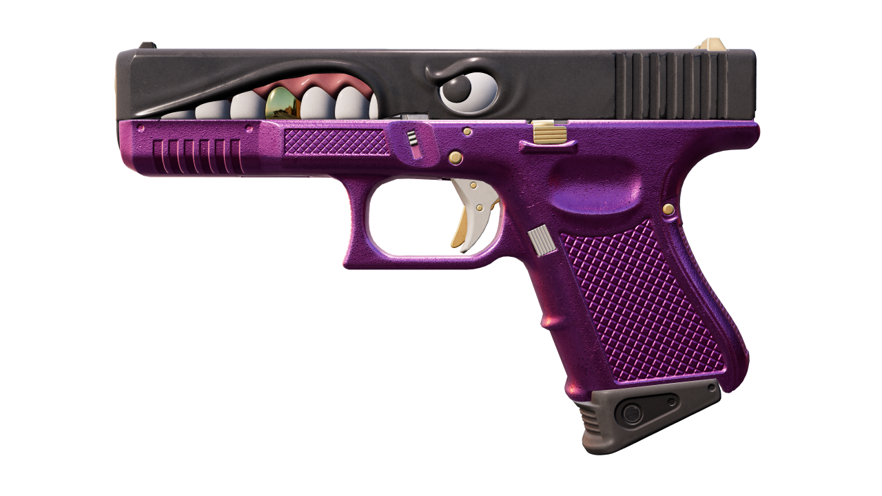 Front view of Glock-18 | Gold Toof