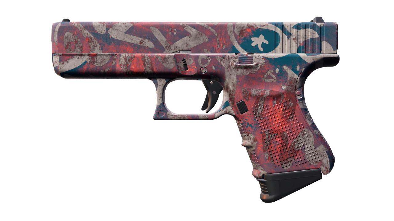 Front view of Glock-18 | Teal Graf