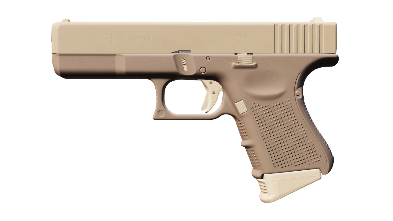 Front view of Glock-18 | Sand Dune