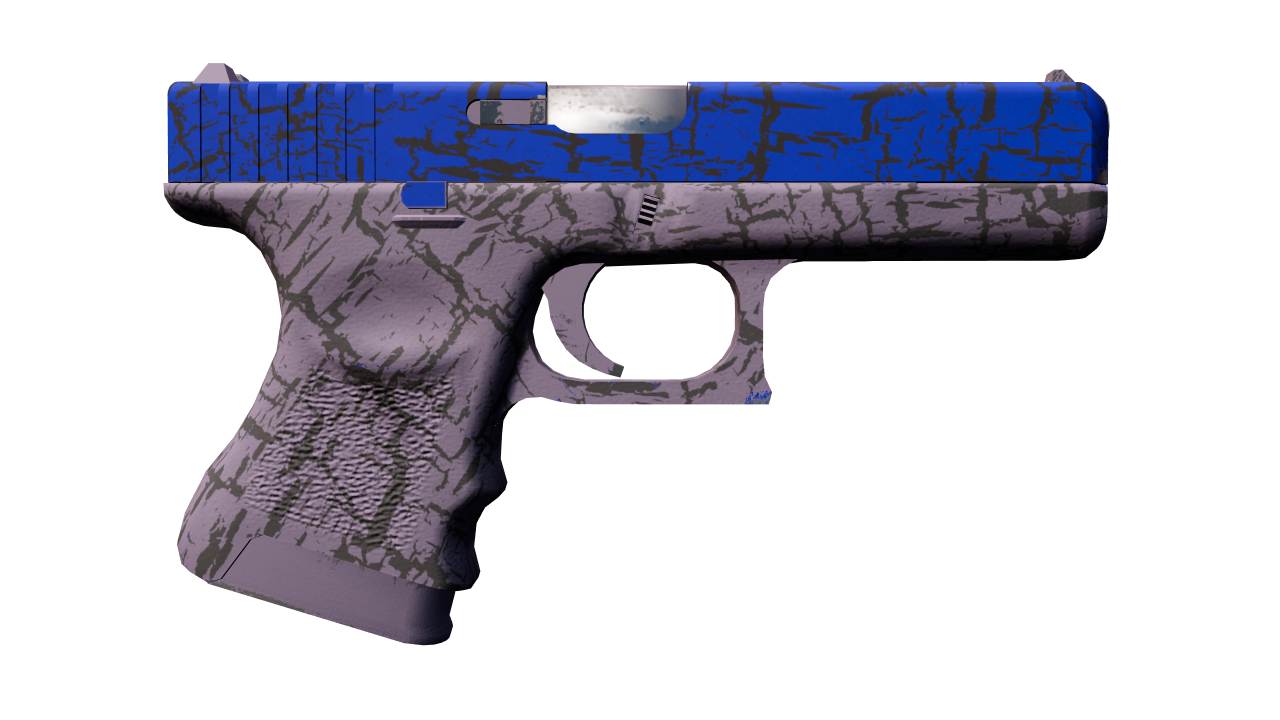 Back view of Glock-18 | Blue Fissure