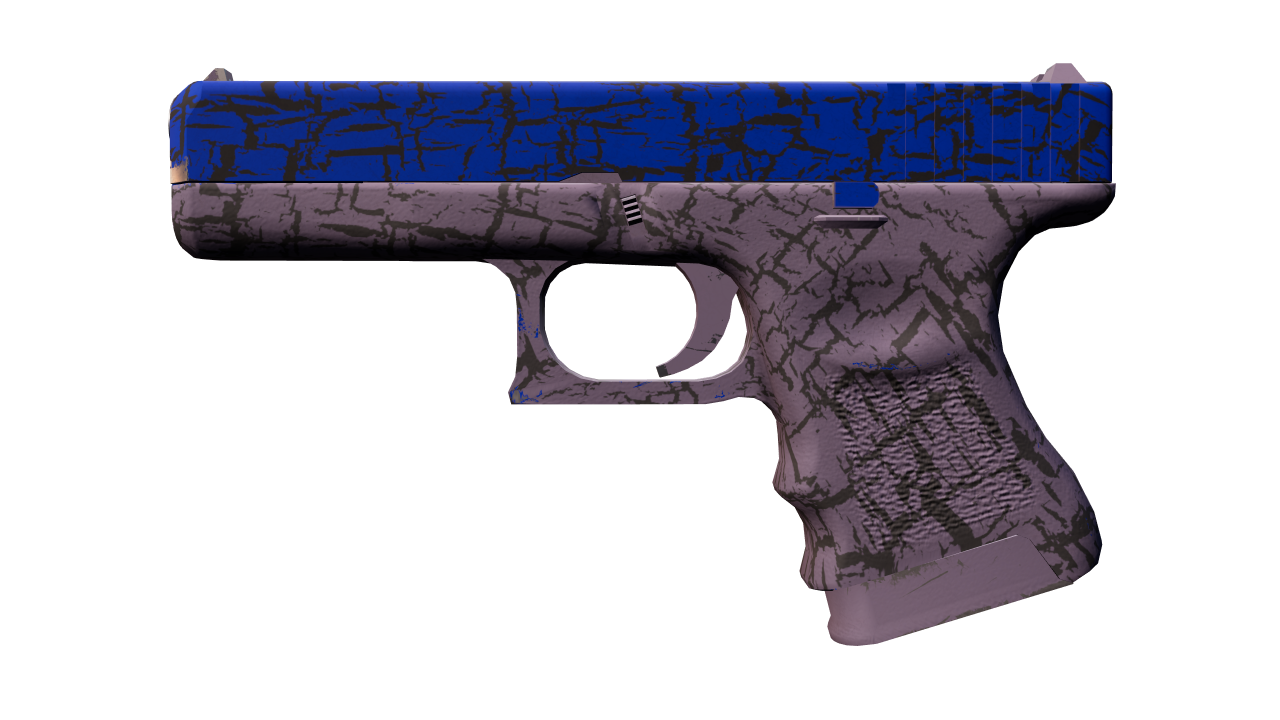Front view of Glock-18 | Blue Fissure