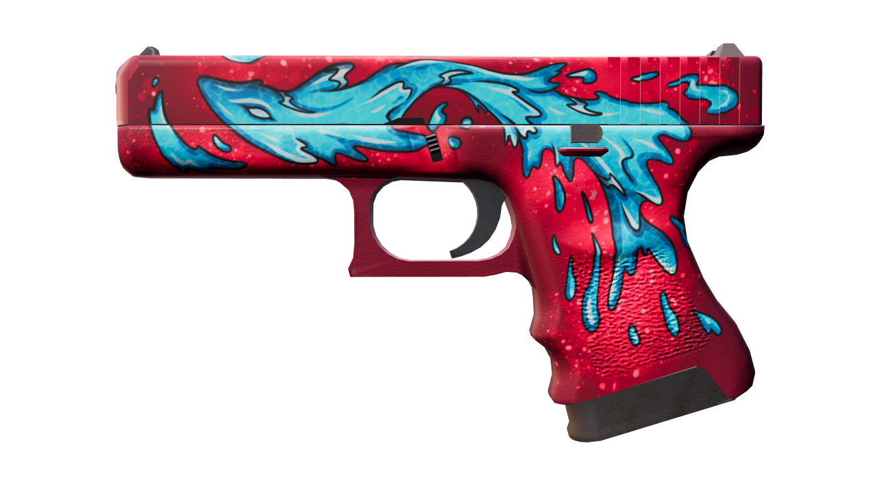 Front view of Glock-18 | Water Elemental