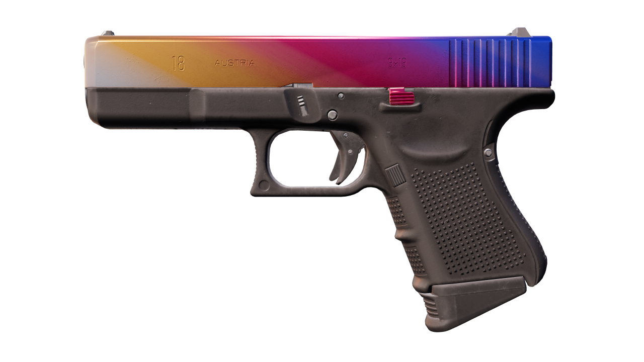 Front view of Glock-18 | Fade