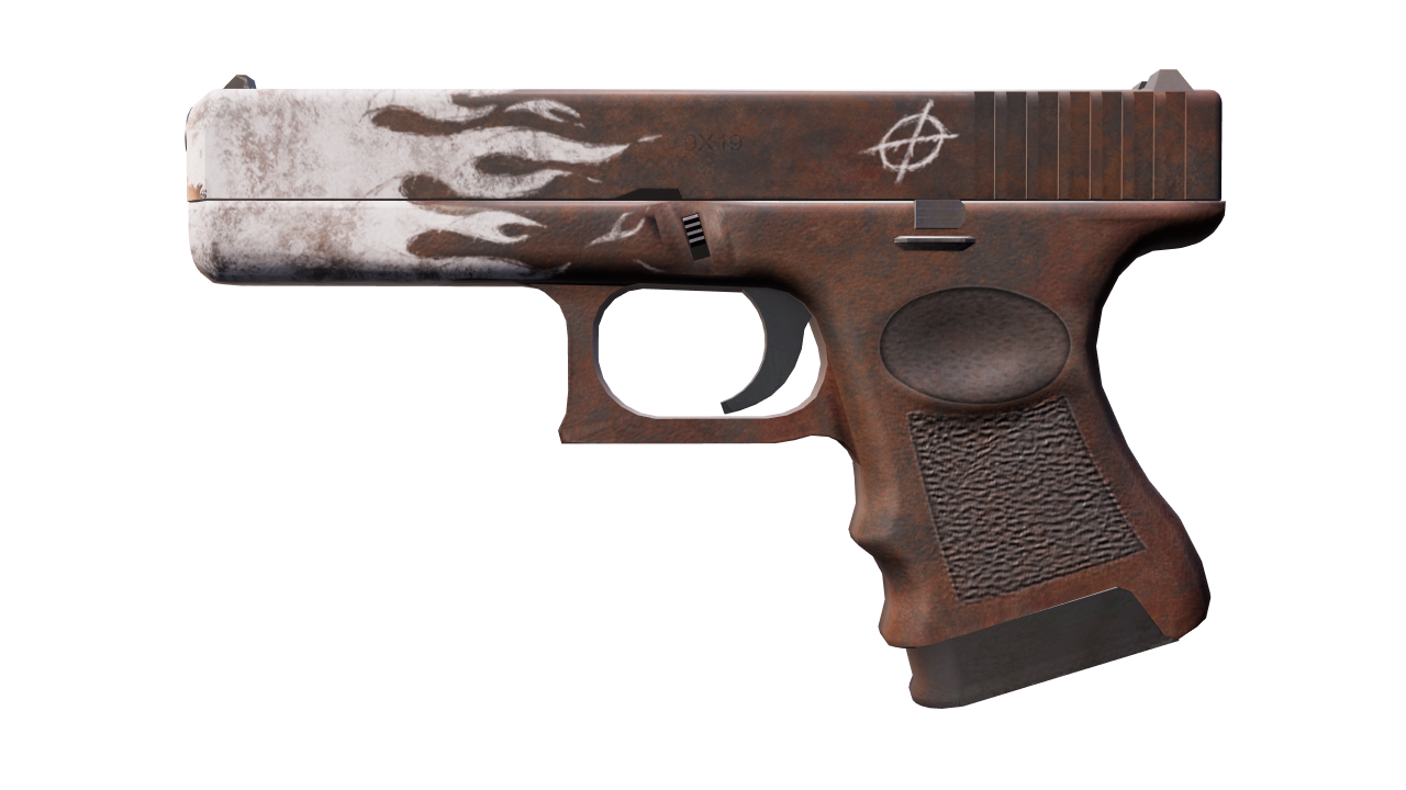 Front view of Glock-18 | Oxide Blaze