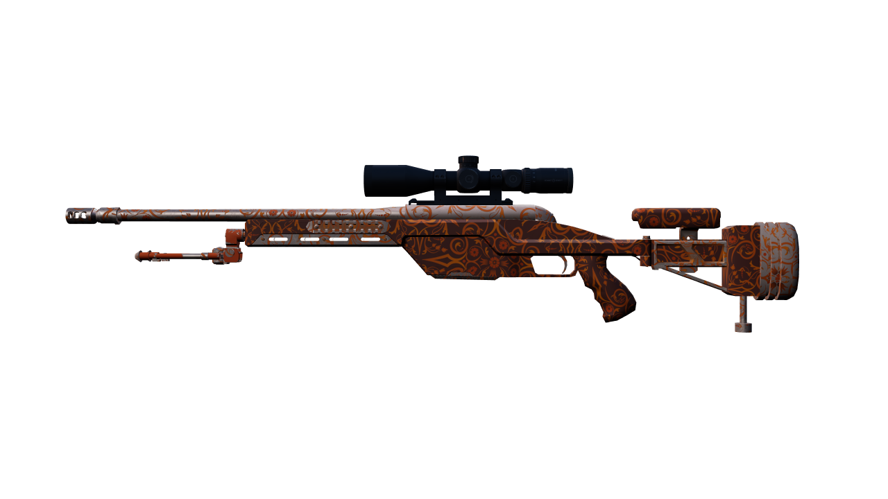 Front view of SSG 08 | Orange Filigree