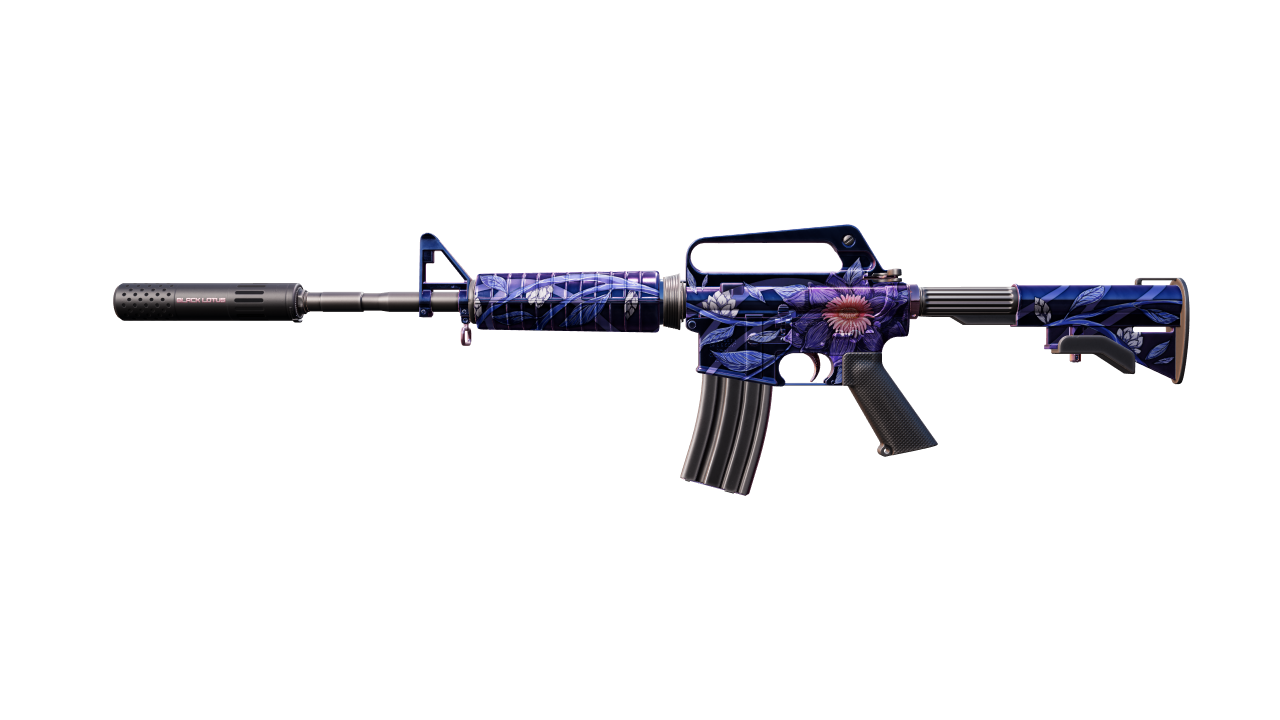 Front view of M4A1-S | Black Lotus