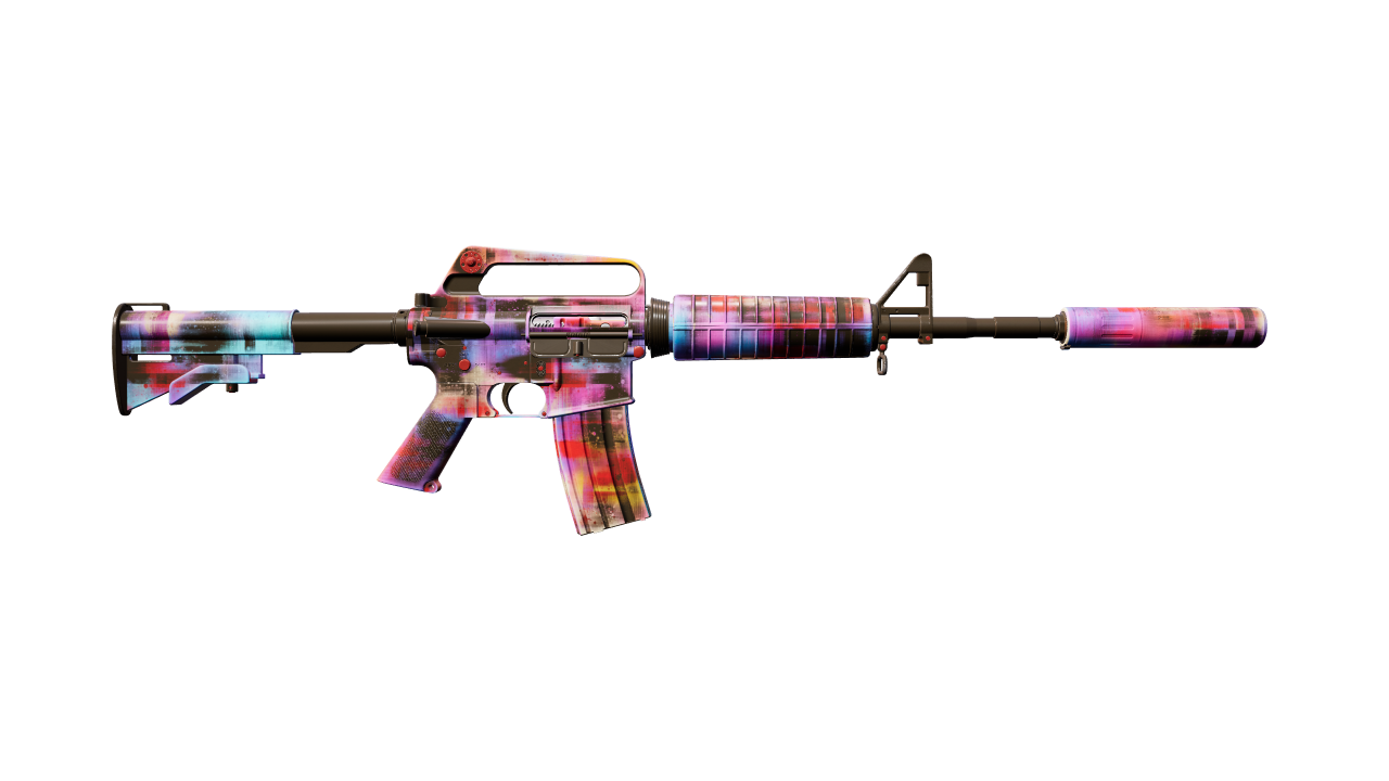 Back view of M4A1-S | Glitched Paint