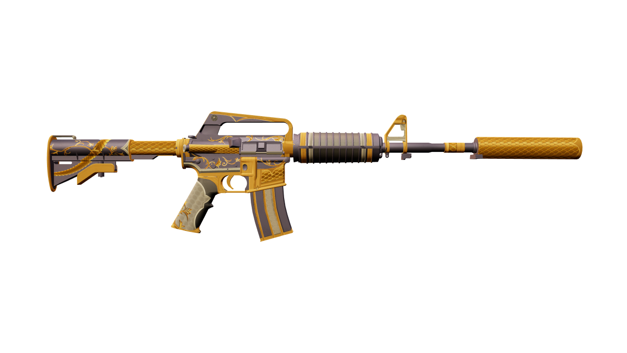 Back view of M4A1-S | Golden Coil