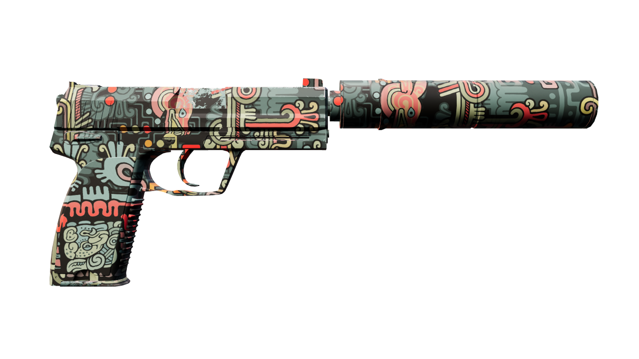Back view of USP-S | Ancient Visions