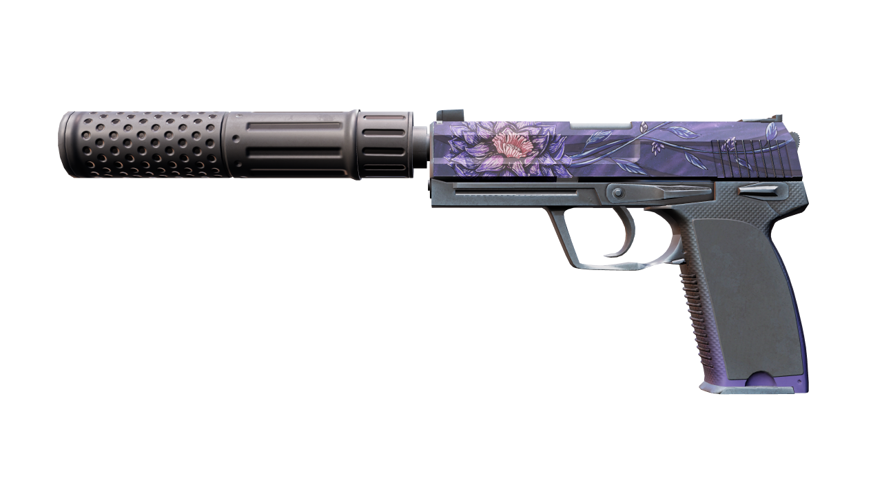 Front view of USP-S | Black Lotus