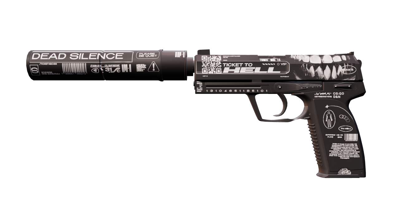 Front view of USP-S | Ticket to Hell