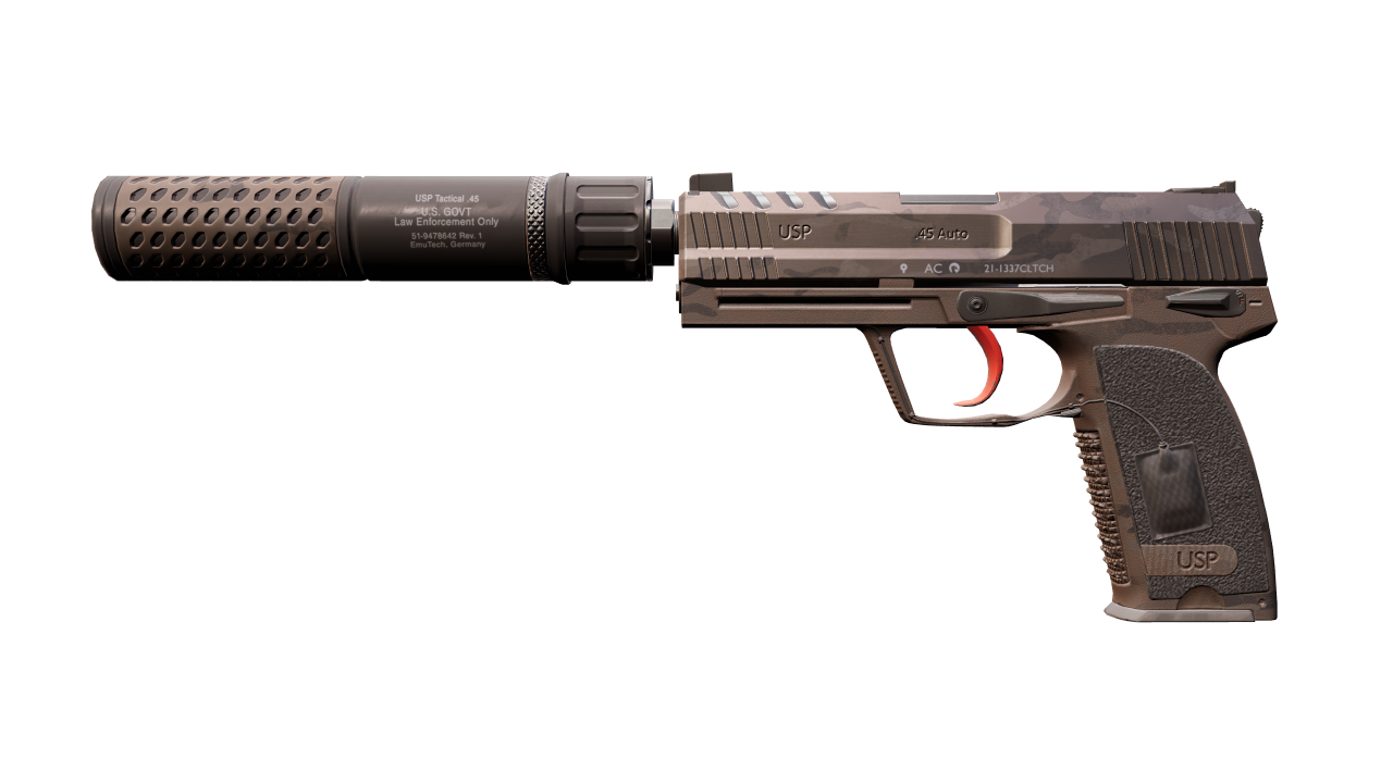 Front view of USP-S | Desert Tactical