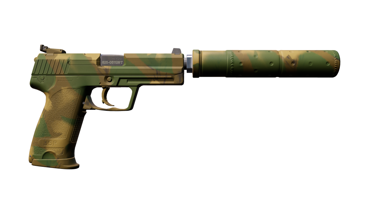 Back view of USP-S | Forest Leaves