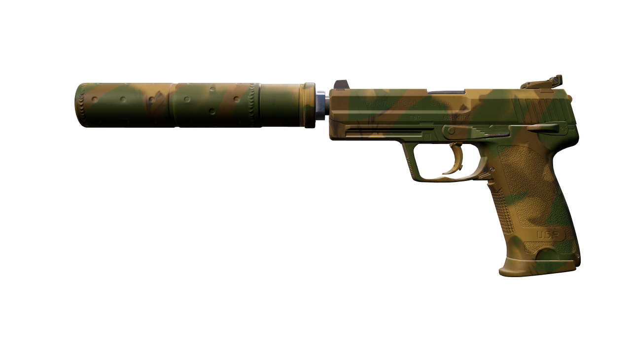 Front view of USP-S | Forest Leaves