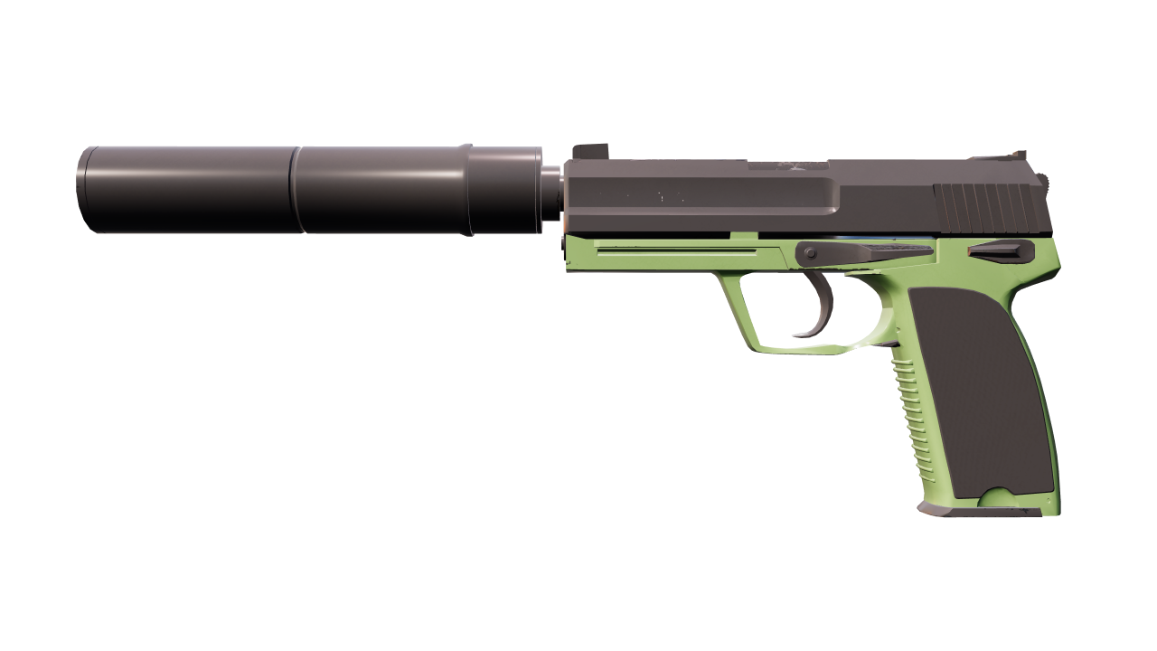 Front view of USP-S | Para Green